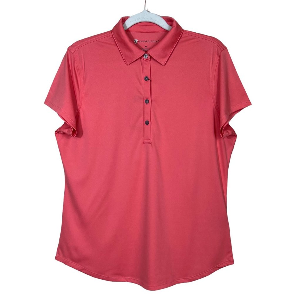 Oxford Golf Collared‎ Button Front Polo Sugar Coral Women’s Medium